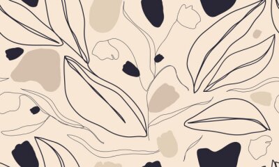 Tapete Beige Schnörkel moderner Stil