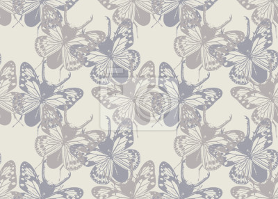 Tapete Beige zarte Schmetterlinge