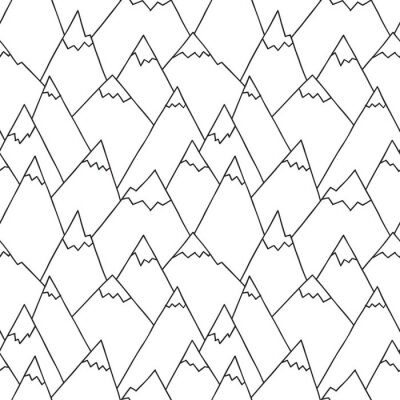Tapete Berge im Winter zeichnen