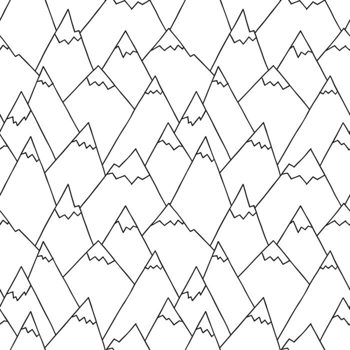 Tapete Berge im Winter zeichnen