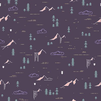 Tapete Berge in der Nachtaura