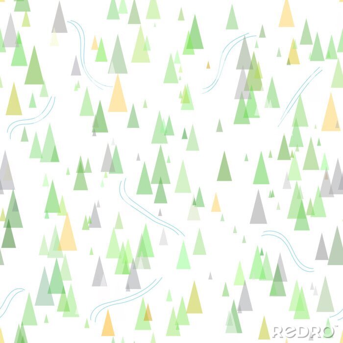 Tapete Berge und Bäume auf einer Landschaftskarte