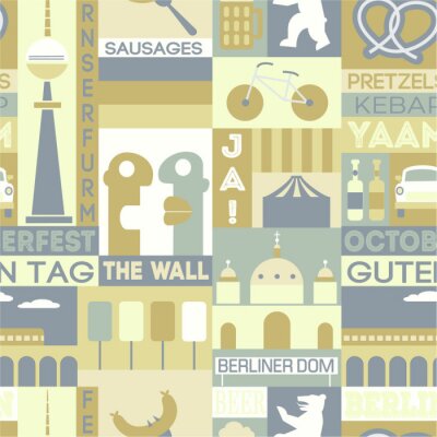 Tapete Berlin city seamless pattern design