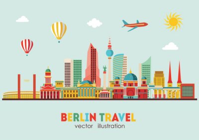 Sticker Berliner Skyline. Vektor-Illustration - Stock Vektor