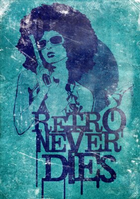 Beschriftung Retro Never Dies