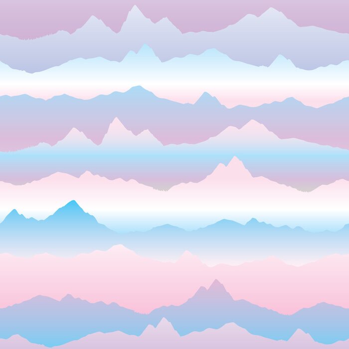 Tapete Bis in die Wolken reichende Hügel