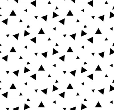Tapete Black and white geometric seamless pattern with triangle.