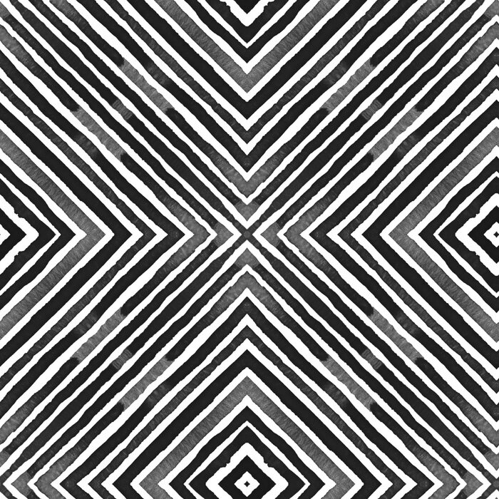 Tapete Black and white Geometric Watercolor. Cool Seamles