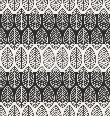 Tapete Blätter auf Streifen