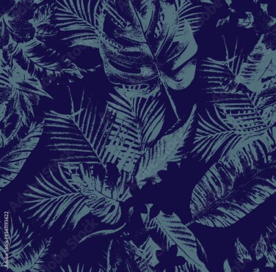 Tapete Blätter exotischer Pflanzen nachzeichnen