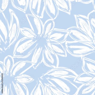 Tapete Blau blühende Blumen