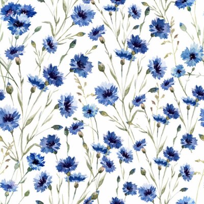 Tapete Blaue Blumen 9