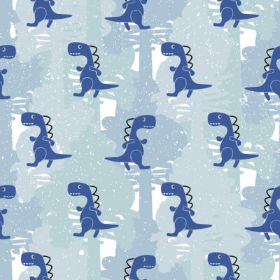 Blaue Dinosaurier auf blauem Hintergrund
