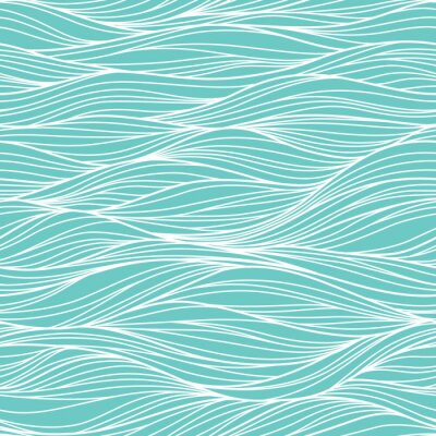 Tapete Blaue grafische Wellen