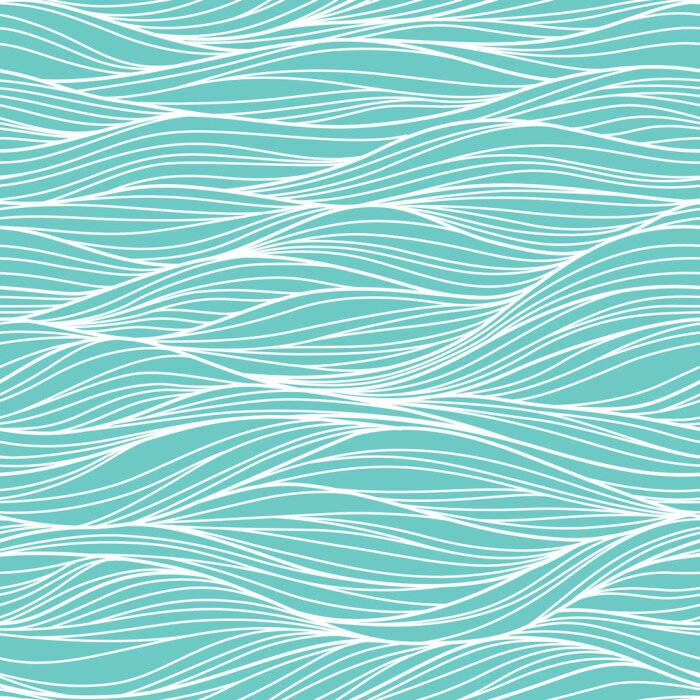 Tapete Blaue grafische Wellen