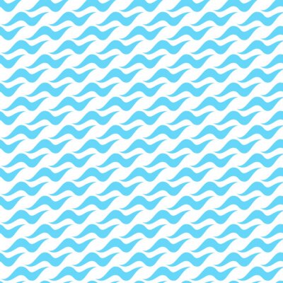 Tapete Blaue kleine Wellen auf weißem Hintergrund