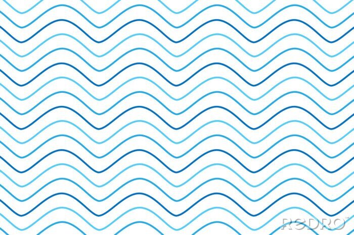 Tapete Blaue Linien wie Meereswellen