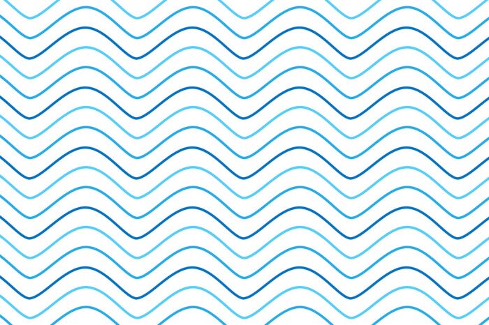 Tapete Blaue Linien wie Meereswellen