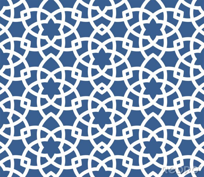 Tapete Blaue orientalische Sterne