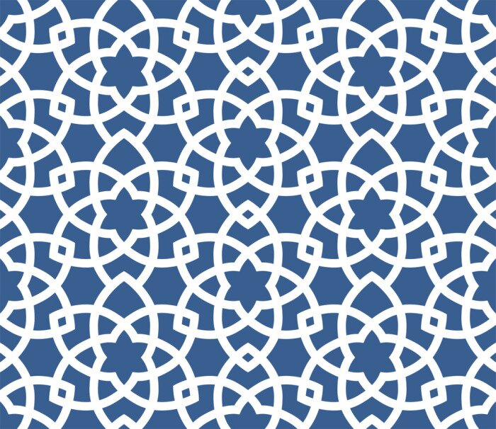 Tapete Blaue orientalische Sterne