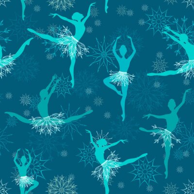 Tapete Blaues Design mit Ballerinas