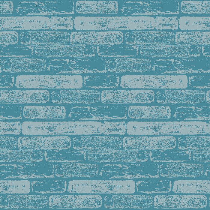 Tapete Blaues Muster mit Backstein