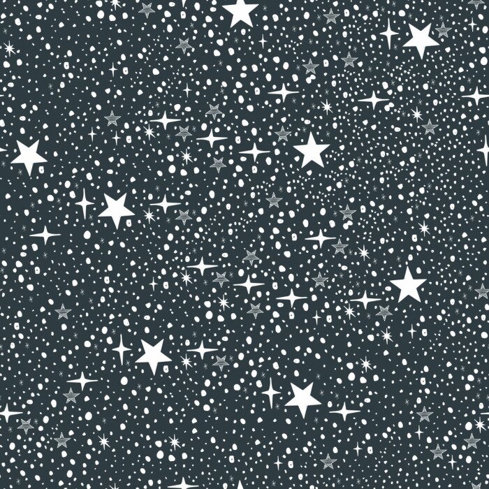 Tapete Blue night sky with infinity stars. Seamless pattern.