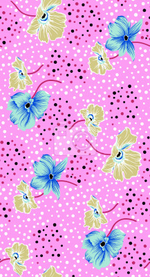 Tapete Blüten und Punkte