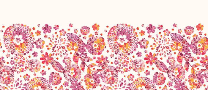 Tapete Blumen auf einer dekorativen Illustration