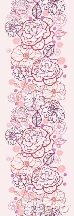 Tapete Blumen auf einer rosa Komposition