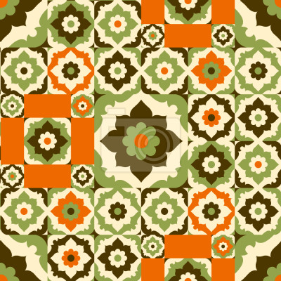 Tapete Blumen aus dem Retro Orient