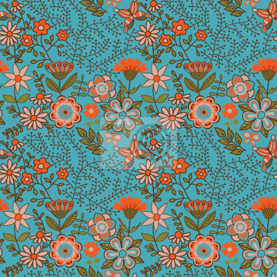 Tapete Blumen im Wasserpark