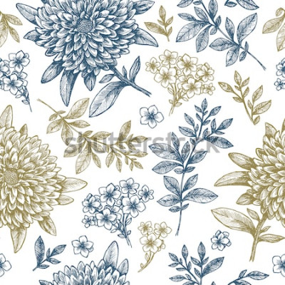 Tapete Blumen Skizze