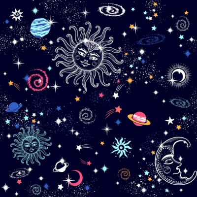 Tapete Bohemian Indian Mandala Druck. Vintage Henna Tattoo-Stil