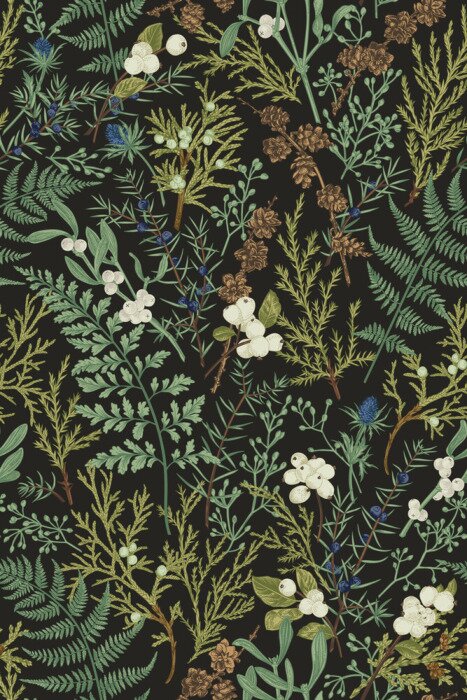 Tapete Botanical seamless pattern. Vintage.