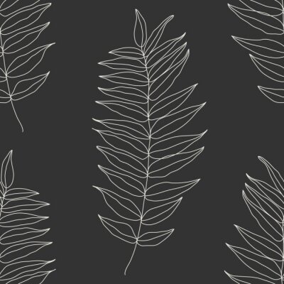 Tapete Botanische Strichzeichnungen