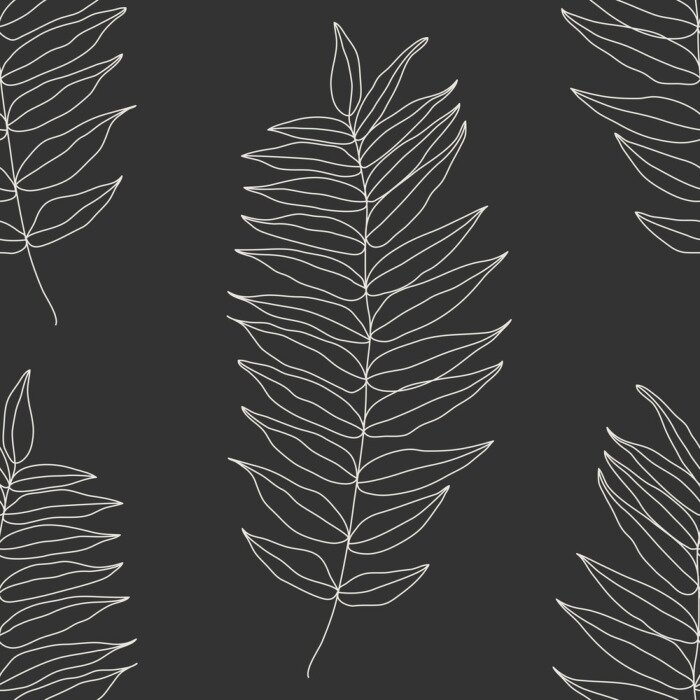 Tapete Botanische Strichzeichnungen