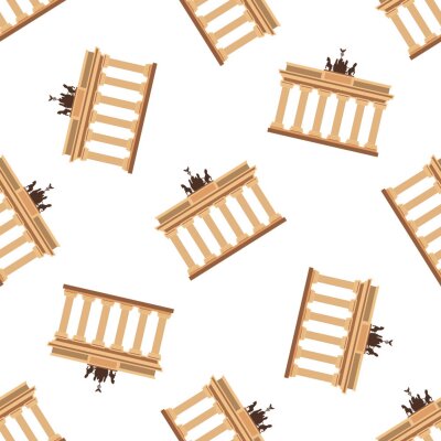 Tapete Brandenburg Gate pattern seamless vector illustration repeating for any design. Travel Berlin seamless pattern. Germany vacation wallpaper. 