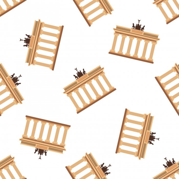 Tapete Brandenburg Gate pattern seamless vector illustration repeating for any design. Travel Berlin seamless pattern. Germany vacation wallpaper. 