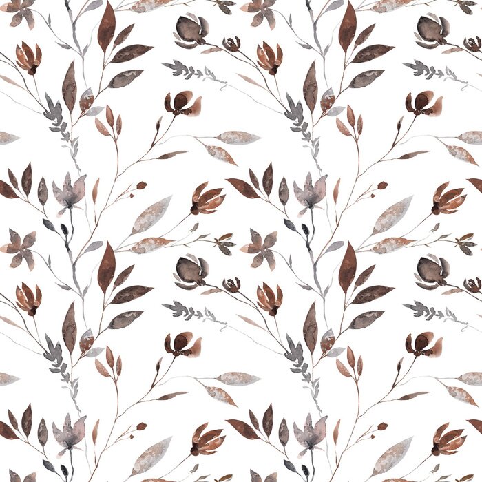 Tapete Braune Blätter an Zweigen