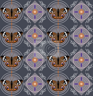 Tapete Brauner und bunter Schmetterlingshintergrund