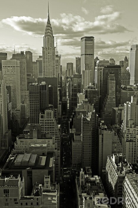 Tapete Breitwand-Stadtviertel mit Wolkenkratzern