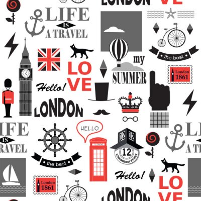 Tapete Britische Zeitung Textur nahtlose Muster