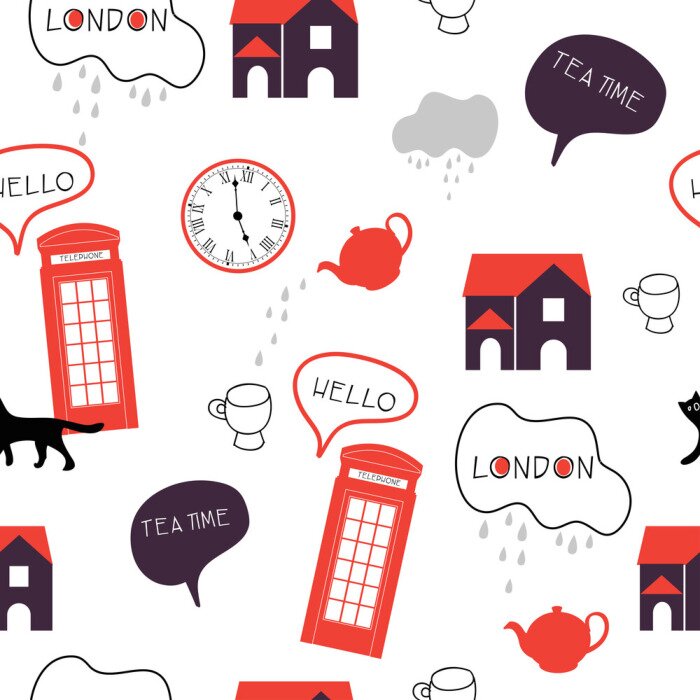 Tapete british tea time nahtlose Muster