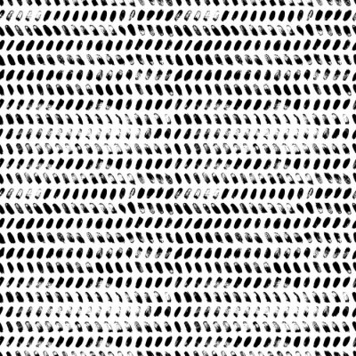 Tapete Brush strokes grunge zig zag seamless pattern. Vector chevron and herringbone fabric ornament.