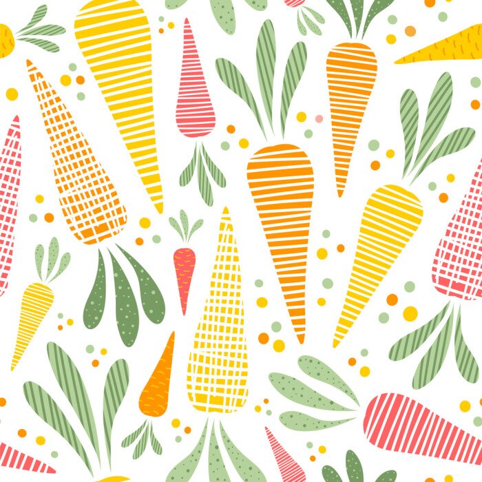 Tapete Bunt gemusterte Karotten