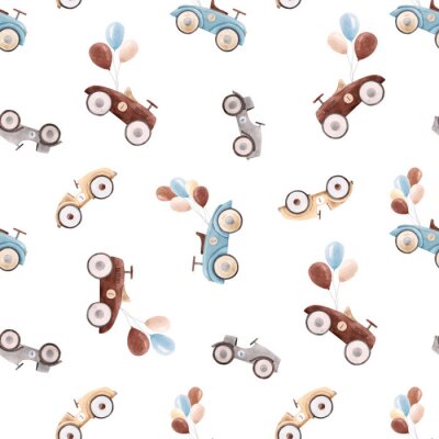 Tapete Bunte Autos im alten Stil