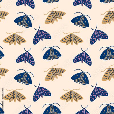 Tapete Bunte Boho-Motten