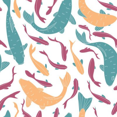 Tapete Bunte Fische im klaren Wasser