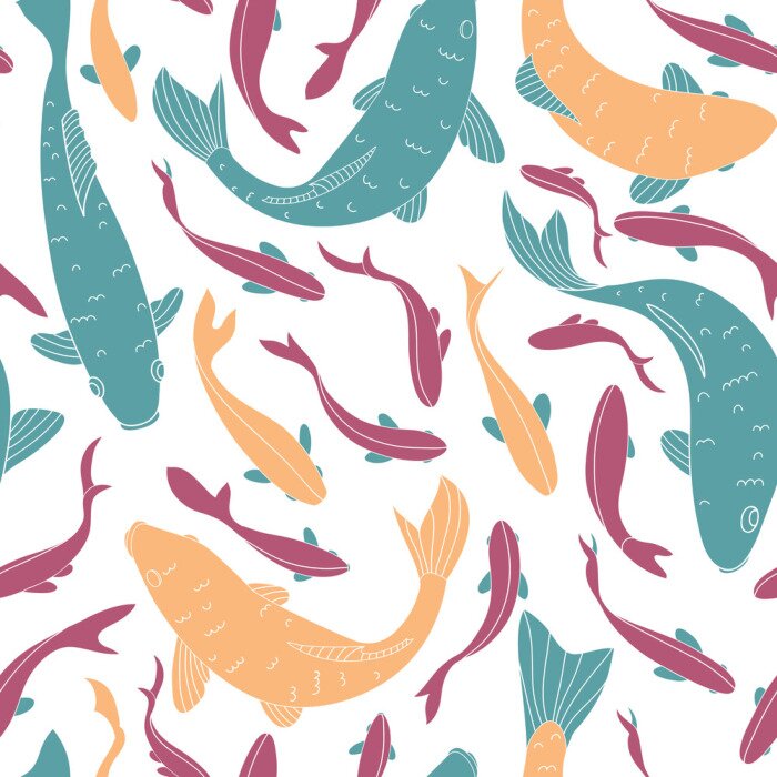 Tapete Bunte Fische im klaren Wasser